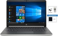 2019 Newest HP 14" HD Widescreen LED Laptop w/ Accessories | Intel Pentium Gold 4417U Processor | 128G M.2 SSD+1TB HDD | 8GB Memory | Windows 10 Home S | Silver
