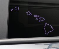 Hawaii Vinyl Decal Laptop Car Truck Bumper Window Sticker, 5" x 8", Purple