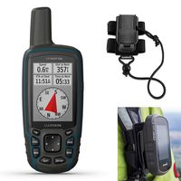 Garmin GPSMAP 64x Hiking GPS Bundle | with Backpack Tether Mount | Multi-GNSS Support, TopoActive Maps | Handheld GPS