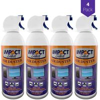 Impact Select Air Duster Compressed Canned Air Keyboard Computer Cleaner Dust Off 10oz Can with Straw (4 Pack)