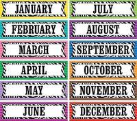 Teacher Created Resources Colorful Zebra Stripes Monthly Headliners (5352)