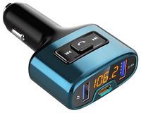 Bluetooth FM Transmitter, Comsoon Wireless Radio Adapter Receiver Car Kit with 18W USB Type-C Car Charger Port & 5V/2.4A Dual USB Ports, Support USB Flash Drive, Hands-Free Calling