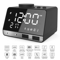 Alarm Clocks for Bedrooms, 4.2" LED Digital Alarm Clock Radio with FM Radio, Dual USB Port for Charger, Snooze, Bluetooth AUX TF Card Play, Battery Backup, Best Gift for Men