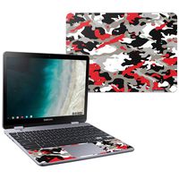MightySkins Skin Compatible with Samsung Chromebook Plus LTE (2018) - Red Camo | Protective, Durable, and Unique Vinyl Decal wrap Cover | Easy to Apply, Remove, and Change Styles | Made in The USA