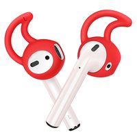 ZALU Hooks and Covers Accessories Compatible with AirPods and EarPods Earphone Earbuds [3 Pairs] (Red)