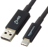 AmazonBasics USB Type-C to USB-A Male 3.1 Gen2 Adapter Charger Cable - 3 Feet (0.9 Meters) - Black (Renewed)
