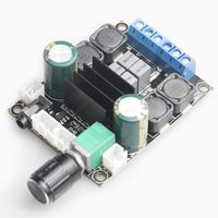 DAMGOO Digital Amplifier Board,50W+50W TPA3116 HiFi Dual-Channel Stereo Audio Amplifier Subwoofer DC10-25V Digital 2.0 Amp Module with Steel Volume Adjustment Knob