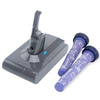 Elefly V8 3500mAh 21.6V Lithium Replacement Battery for Dyson V8 21.6 Volt Absolute Cordless Handhold Vacuum V8 Fluffy Vacuum V8 Animal Cord-Free Vacuum Battery with Two Filters