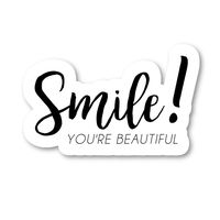 Smile You are Beautiful Sticker Inspirational Stickers - Laptop Stickers - 2.5" Vinyl Decal - Laptop, Phone, Tablet Vinyl Decal Sticker S183116