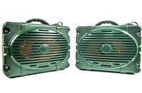 Turtlebox: Set of 2 Waterproof Bluetooth Speakers ~ Pair for True L-R Stereo Sound | 50+ Hour Battery, Loud! up to 120db | Rugged for Outdoors IP67 - Hunting, Fishing, Sports, Camping, Boating, ATV