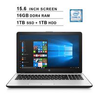 2019 Newest HP Pavilion 15 15.6 Inch HD Laptop (Intel Core i3-7100U 2.4 GHz, 16GB DDR4 RAM, 1TB SSD (Boot) + 1TB HDD, Intel UHD Graphics 620, WiFi, Bluetooth, HDMI, Windows 10 Home)