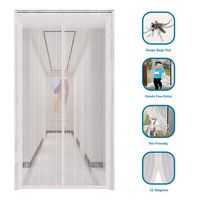innotree 2019 Upgraded Magnetic Screen Door with 32 Magnets Heavy Duty Mesh Curtain, Fits Doors Up to 39"x82", Dogs Pets Friendly Door Screen, White