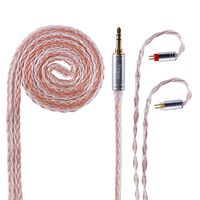 Yinyoo 8 Core Silver Plated Copper Cable,Newest Upgrade Earphones Replacement Cable with 2pins 0.78mm Connector 3.5 mm Audio Plug Earbuds Cable for AS10 ZS10 ZS5 ZS6 ZST V80 CCA C10 C16(2PINS 3.5mm）