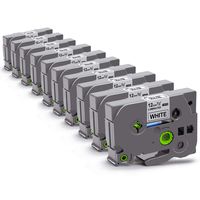 Replace Ptouch Label Maker Tape, 12mm (0.47 Inch) TZe Tapes Black on White TZ-231 Standard Laminated Compatible with Brother P-Touch PT-D210, PT-H100, PT-1290, PT-D450 and More, 26.2 Feet, 10-Pack