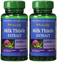 Puritan's Pride 2 Pack of Milk Thistle 4:1 Extract 1000 mg (Silymarin) Puritan's Pride Milk Thistle 4:1 Extract 1000 mg (Silymarin)-90 Softgels