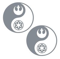 UR Impressions Silv 3in. Rebel and Empire Yin Yang 2-Pack Decal Vinyl Sticker Graphics for Cars Trucks SUV Vans Walls Windows Laptop|Silver|3 inch|URI641-S