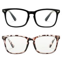 Pro Acme Blue Light Blocking Glasses for Women Men Fashion Clear Computer Glasses Anti Digital Eyestrain Tint UV Protection (Black + Leopard)