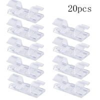 ROOS Self Adhesive Cable Clips Cable Drop Wire Holder Transparent Pack of 20