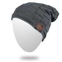 Momoday Wireless Beanie Knitted Winter Warm Music Unisex Hat Cap with Headphone Microphone for Hands Free Talking Winter Sports Fitness Gym Jogging Camping (DarkGray2)