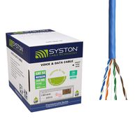 Cat 6 Plus Stranded 24 AWG 4 Pairs Pure Copper Conductors, 550 MHz UTP CMR/CL2R/FT4 Blue 1000ft Box