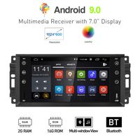 MCWAUTO 7 Inch Android 9.0 Car Radio Media Player for Dodge Ram Challenger Jeep Wrangler JK Head Unit Auto GPS Navigation with 4G WiFi Bluetooth