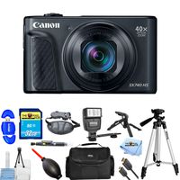 Canon PowerShot SX740 HS 20.3MP Digital Camera (Black) 2955C001 PRO Bundle with 32GB Memory Card, Flash, Tripods, HDMI Cable, Gadget Case + More [International Version]
