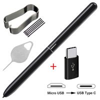 Bestdealing Stylus Touch S Pen with Tips Nibs Tweezer Replacement for Samsung Galaxy Tab S4 10.5" T830 SM-T830 T835 T837 SM-835 Micro USB to Type C Adapter and Needle Repair Part (Black)