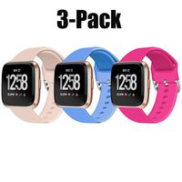Veiai Sport Bands Compatible with Fitbit Versa,Soft Rubber Wristbands Versa Accessories for Women and Men (Colors-01)