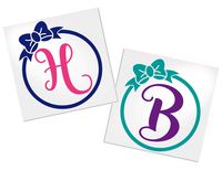 Letter Decal with Bow for Cup, Car, Planner, Laptop, Your Choice of Color & Style | Decals by ADavis