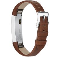  AK Bands Compatible with Fitbit Alta/Alta HR, Adjustable Comfortable Leather Wristbands Compatible for Fitbit Alta HR 2017/Fitbit Alta (Coffee Brown)