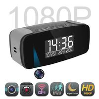 Alarm Clock with Cloud Camera HD 1080P, Wi-Fi Live Streaming Video Recorder Wireless IP Surveillance Camera for Indoor Security Use.
