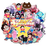 50pcs Steven Universe Cartoon Anime Stickers Laptop Water Bottle Stickers Bedroom Wardrobe Car Skateboard Motorcycle Bicycle Mobile Phone Luggage Guitar DIY Decal (Steven Universe 50)