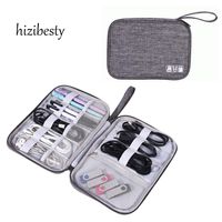 Rainbow-Lee Electronics Organizer, Mutifunctions Cable Storage Bag Travel Gear Organizer Cord Storage Bag for USB Cables, Power Bank, USB Flash Drive and More Grey