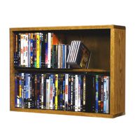 Cdracks Media Furniture Solid Oak 2 Row Dowel DVD Cabinet Tower Capacity 80 DVD's Honey Finish