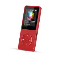 AGPTEK A02 8GB MP3 Player, Lossless Sound 70 Hours Playback Music Player,Supports up to 128GB,Red
