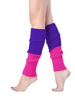 V28 Women Juniors 80s Eighty's Ribbed Leg Warmers for Party Sports(Mixpurrose)