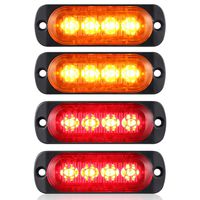 Aluminum Housing Red and Amber LED Clearance Lamp Trailer Front Rear Side Marker Light, AT-HAIHAN DOT Compliant Waterproof Surface Mount Lighting for Truck Tractor Motorcycle Van RV