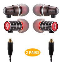 BASN Bibud in-Ear Noise-Isolating Headphone, Balanced Bass Driven Sound, Metal and Wood Housing, Dynamic Dual Drivers with Detachable Cable