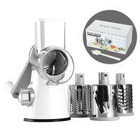 Cambom Manual Rotary Cheese Graters - FDA Certification - Round Mandoline Slicer Cheese Shredder Vegetable Slicer Walnuts Grinder with Strong-Hold Suction Cup Base and Cleaning Brush