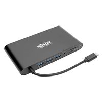Tripp Lite USB 3.1 Gen 1 USB-C Docking Station w/USB-A, HDMI, VGA, mDP, Gigabit Ethernet, Mem Card, 3.5mm & USB-C PD Charging, Black Housing USB C, USB Type C, USB Type-C (U442-DOCK1B)