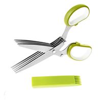 VOFO Herb scissors Stainless Steel Multipurpose Kitchen Shear with 5 Blades and Cover