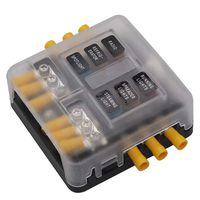 6 Circuits Fuse Block Negative Fuse Box For Boat Camper Car Truck RV Trailer Solar Project Fuse Panel With Connectors Regular Fuses Holder 12 volt - 32 volt Red LED indicator