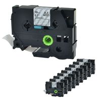 NineLeaf 10PK White on Clear 18mm 0.7'' Laminated Label Tape Compatible for Brother TZ-145 TZ145 TZe-145 TZe145 Cassette Cartridge for P-Touch PT-P700 PT-P750W PT-D600 PT-D400 PT-530 Label Maker