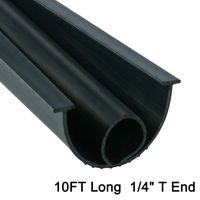 Homend Garage Door Seal Bottom Rubber Weatherproofing Threshold Buffering Replacement Black (1/4 Inch T-End,10FT Long)