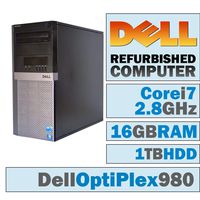 Dell OptiPlex 980 MT/Core i7-860 @ 2.8 GHz/16GB DDR3/1TB HDD/DVD-RW/WINDOWS 7 PRO 64 BIT (Renewed)