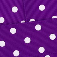 3/8 Grosgrain Ribbon White Dots 465 Purple 25yd