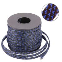 100ft-3/8 inch Flexo PET Expandable Braided Sleeving -Blue&Black - Braided Cable Sleeve