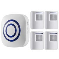 Seanme Motion Sensor Alarm, Wireless Driveway Alarm, Home Security Business Detect Alert with 4 Sensor and 1 Receiver,38 Chime Tunes - LED Indicators