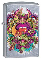 Zippo Psychedelic Lip Design Street Chrome Pocket Lighter, Street Chrome Psychedelic, One Size