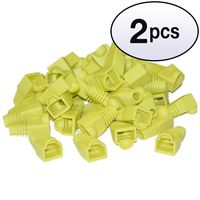 GOWOS (2 Pack RJ45 Strain Relief Boots, Yellow, 50 Pieces Per Bag